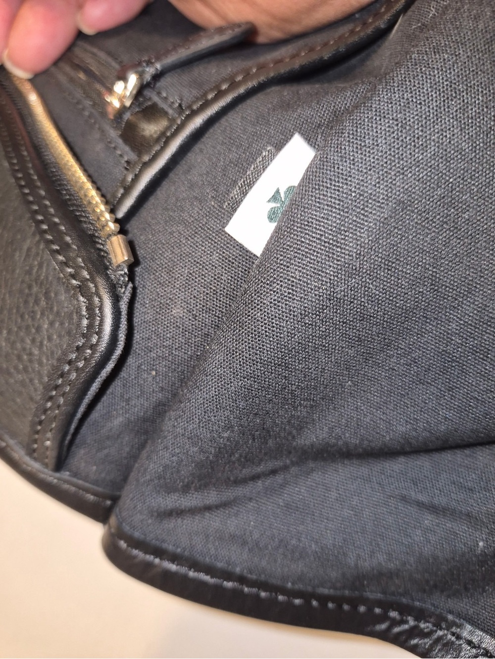 kate spade black leather logo tote with white print - Picture 7 of 7